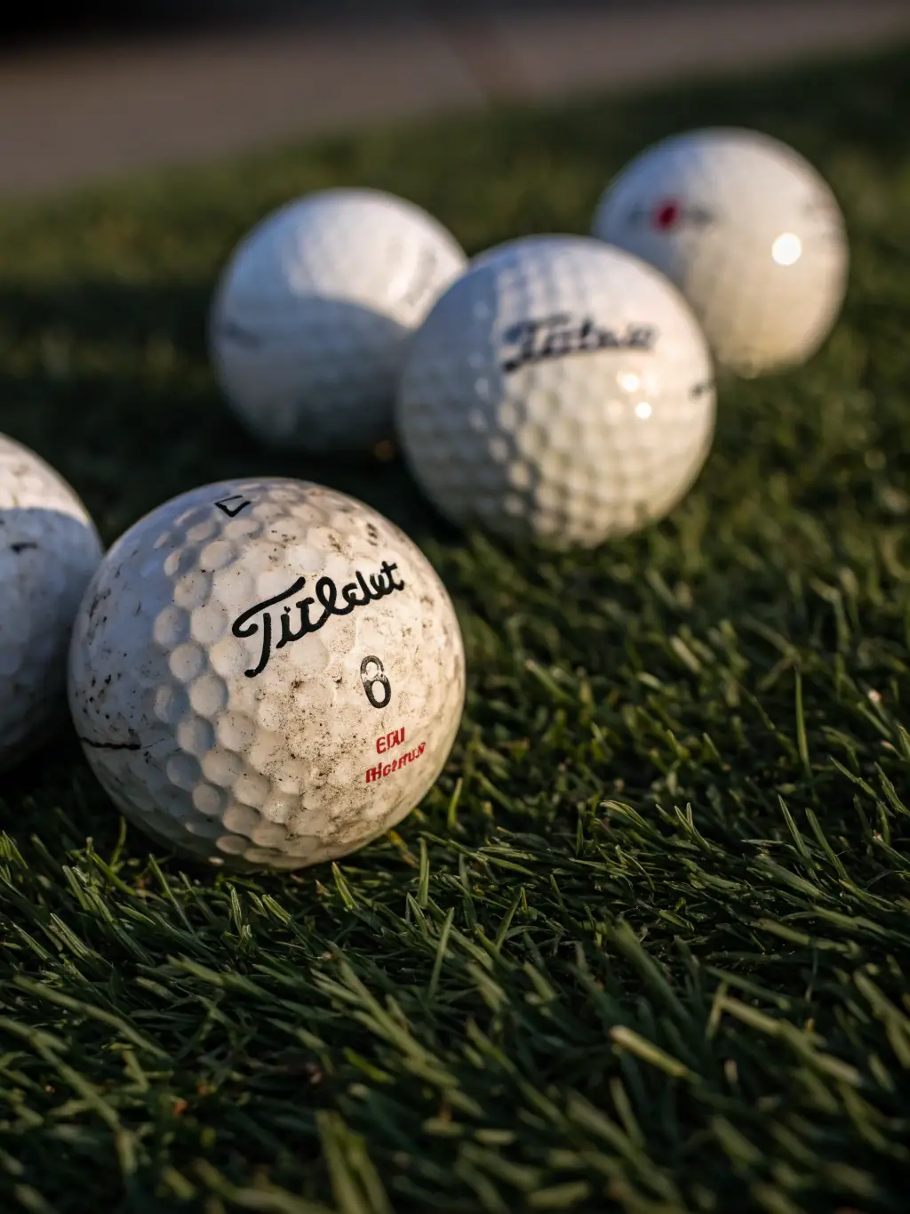 A high-quality image showcasing customized golf balls with a company logo, demonstrating the OEM/ODM customization options available.